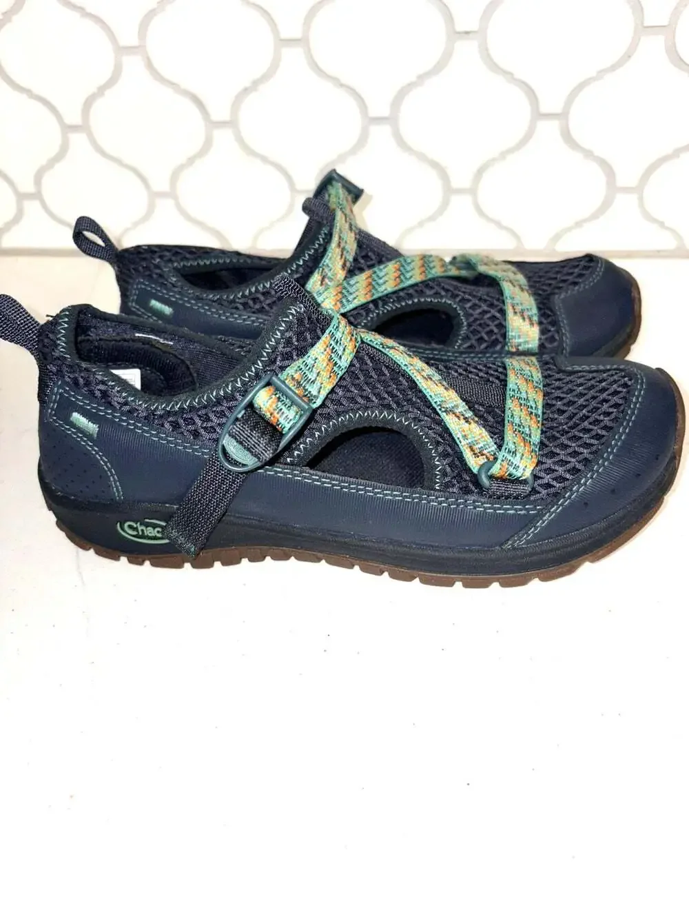 Chaco Odyssey Kids Junior Navy Blue Hiking Sport Water Shoes Size 4
